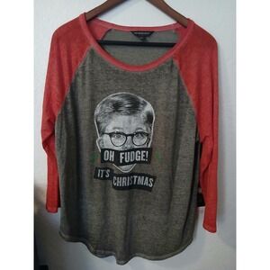 NWT Christmas Story‎ Oh Fudge It's Christmas Light Weight Shirt Size XL #305C